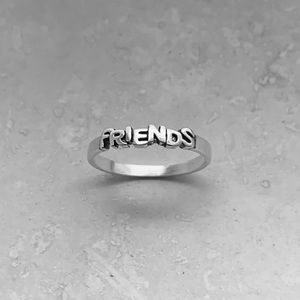 Sterling Silver Friends Ring, Word Ring, Friendship Rings, Best Friend Ring